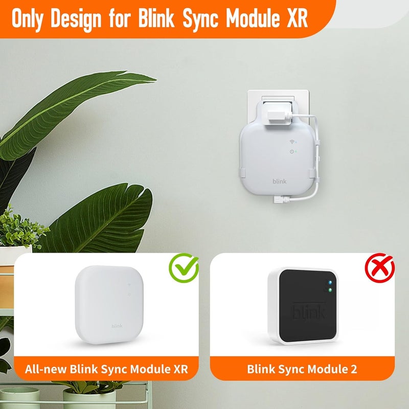sibada Store Outlet Mount for All-New Blink Sync Module XR, Short USB-C Cable Save Space and Easy Move Mount Bracket Holder for Blink Outdoor Indoor Security System(Blink Sync Module XR and Plug are NOT Included) - Image 2